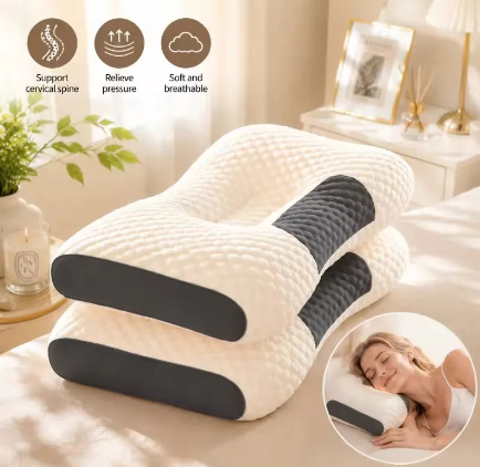 Almohada Cervical Ortopédica de Fibra de Soja – Soporte Ergonómico para Cuello y Descanso