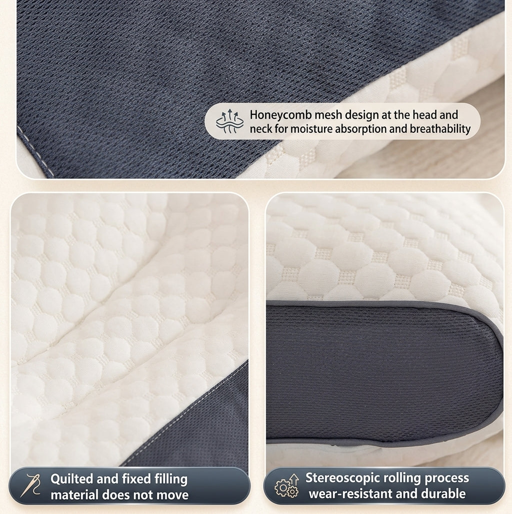 Almohada Cervical Ortopédica de Fibra de Soja – Soporte Ergonómico para Cuello y Descanso
